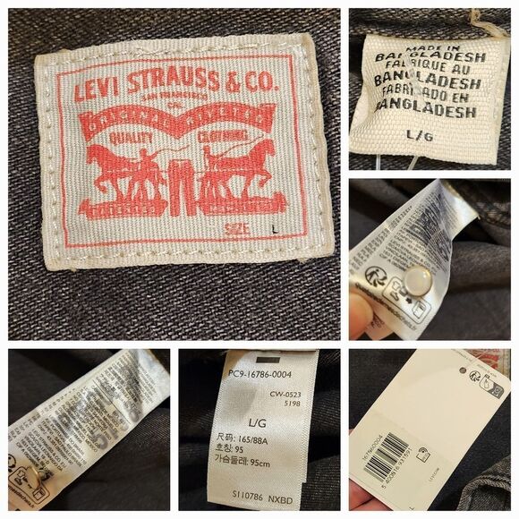 🔸️NWT Levi's Black Ultimate Snap Buttoned Western Long Sleeve Top Large - Picture 12 of 12
